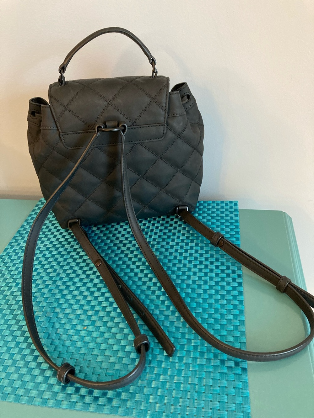 NWOT Tory Burch Quilted Black Leather Mini Backpack - Picture 4 of 13